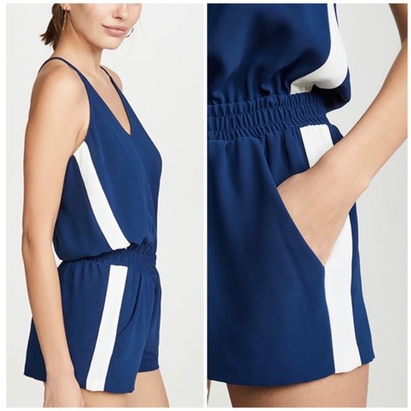SOLD. Amanda Uprichard Emerson Track Romper Blue NWT - Picture 3 of 6